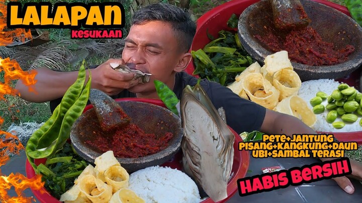 LALAPAN SEDERHANA PORSI SATU TAMPAH + SAMBAL TERASI, BERSIH KU HABISKAN SENDIRI 🔥