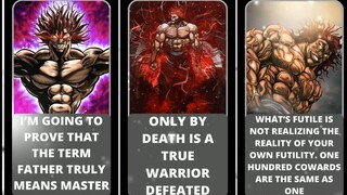 BAKI ANIME CHARACTERS QUOTES