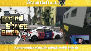 Lagi kejar penjaha malah nabrak mobil brimob