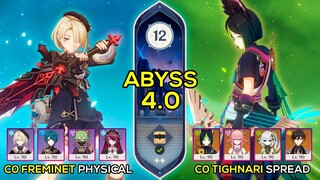 C0 Freminet Physical & C0 Tighnari Spread | Spiral Abyss 4.0 Floor 12 9 Stars | Genshin Impact