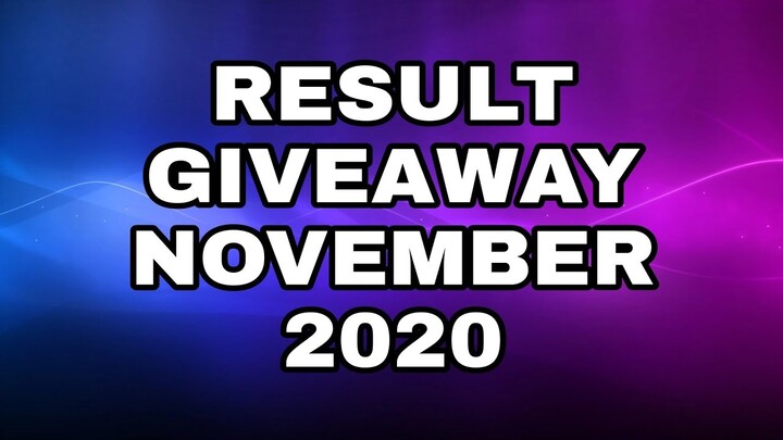 Result Giveaway November 2020 | Mobile Legends Free Diamond | MLBB Giveaway