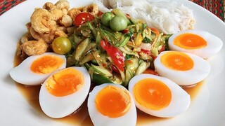 ตำแตงไข่ต้ม แซ่บจัด / ครัวแม่โบ