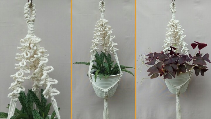 DIY Macrame Plant Hanger Without Ring | Plant Hanger Curly Design