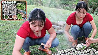 HÀU NƯỚNG MỠ HÀNH BÊN BỜ SUỐI CỦA EM GÁI MƯỜNG