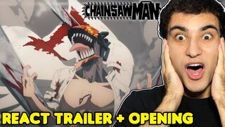 MEU DEUS!! REACT CHAINSAW MAN OPENING + TRAILER FINAL REACTION