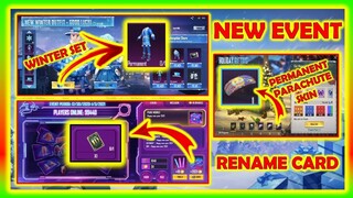 NEW WINTER EVENT | HAPPY NEW YEAR 2021 | RENAME CARD | PERMANENT PARACHUTE | PUBG MOBILE PAKISTAN