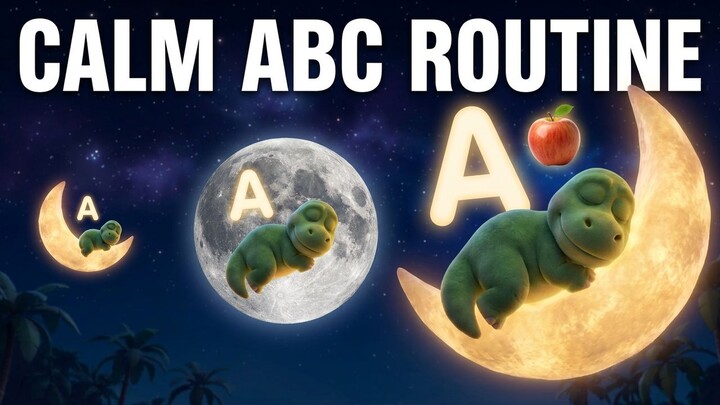 ABC Phonics Song 🌙 Calm Bedtime Alphabet Routine | Learn Letter Sounds with Dino