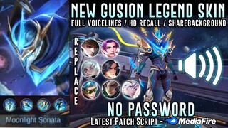 New Gusion Legend Skin Script No Password | Replace All Skin | Full Sound & Full Effects | MLBB