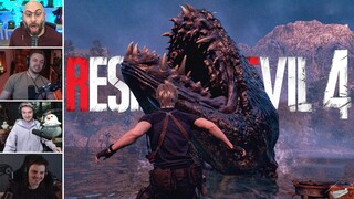 Streamers React to Resident Evil 4 Remake Del Lago Lake Monster Easter Egg (Funny Moments)