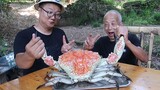Countryside Recipe & Mukbang | 3.5-kilo King Crab with Garlic