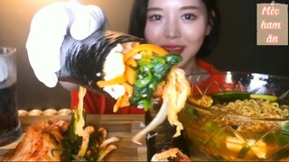 Mì ramen x2, hành xuân, trứng, cơm cuộn, hành ngâm, kimchi 2 #amthuc