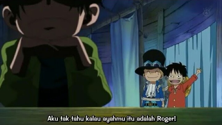 Roger.. Roger.. Roger. Momen Luffy kecil mengejek ace || one piece