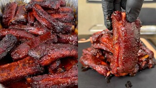 Freshly baked honey-garlic butter ribs—look at this irresistible caramel color!