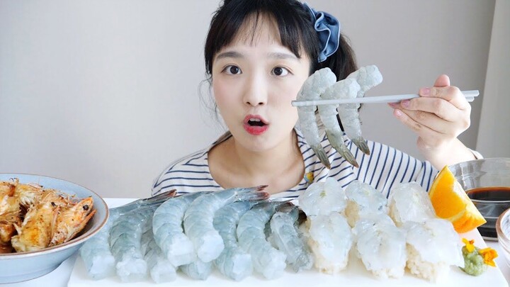 【Nado Official Sub Indo】Sashimi udang segar yang montok dan sushi udang segar _ Nikmati perlahan-lah