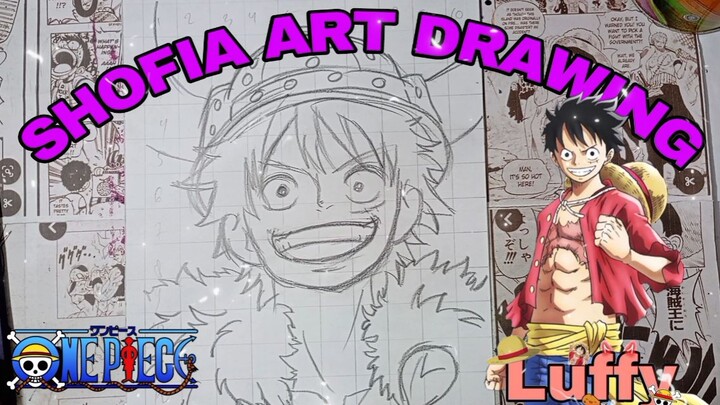 drawing luffy dari anime one piece