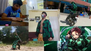 Tanjiro costume making at home |Demon slayer| Kimetsu No Yaiba | Cosplay