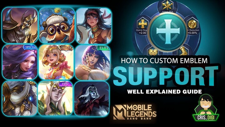 SUPPORT !?! HOW TO CUSTOM YOUR EMBLEM | BEST SETTINGS | MLBB | CRIS DIGI