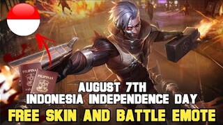 FREE SKIN AND BATTLE EMOTES ! INDONESIA INDEPENDENCE DAY EVENT - MLBB