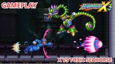 X vs TOXIC SEAHORSE | GAMEPLAY | MEGAMAN X3 PS1 REMAKE | DESBLAZEHEATNIX