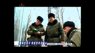 Caravana pelos locais de batalha revolucionária da zona do monte Paektu