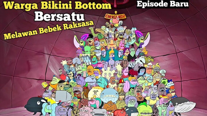 Warga Bikini Bottom Berkumpul Melawan Bebek Raksasa Plankton  ! Cerita Kartun SpongeBob