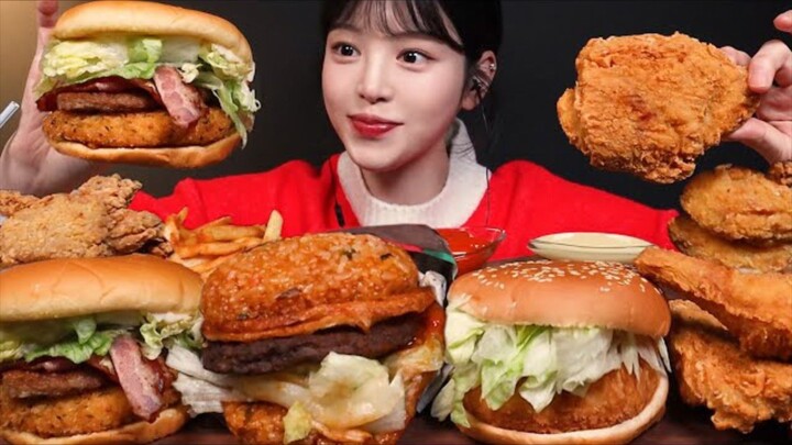 ASMR MUKBANG WITH BOKI BURGER CHICKEN