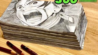 The king of hand-drawing! He spent 300 hours drawing the [Demon Slayer] flip book.