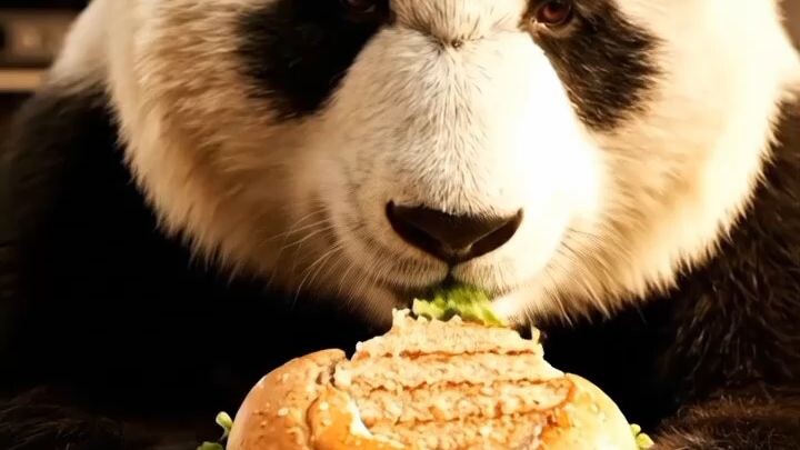 Panda's Veggie Sandwich Feast 🍜🐼 | ASMR #Shorts #ASMR #AnimalASMR #Munchimals