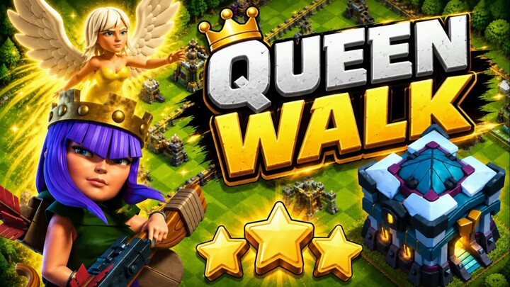 QUEEN WALK klasik + Hog rider Attack TH13