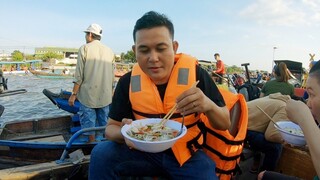 Trải nghiệm ăn sáng trên chợ nổi cái răng || việt miền tây