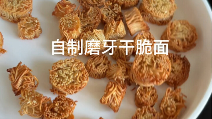 Homemade teething crispy noodles, crunchy
