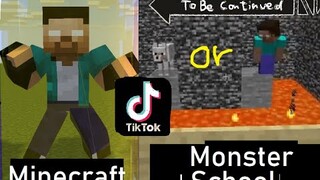 TIK TOK + MONSTER SCHOOL MINECRAFT MEMES COMPILATION...[#1]