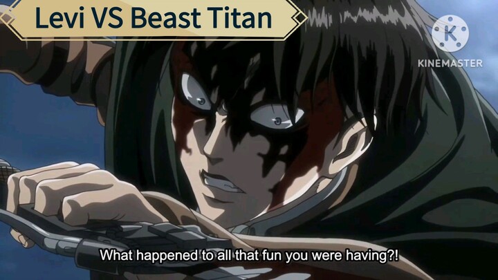 levi vs beast titan dengan lagu rules of nature