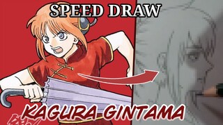 Menggambar kagura dari anime gintama