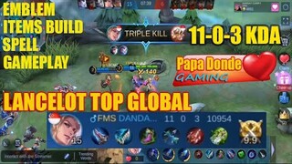 Lancelot Gameplay - Score (11-0-3) Top Global DANDA - Mobile Legend 2021-JAN