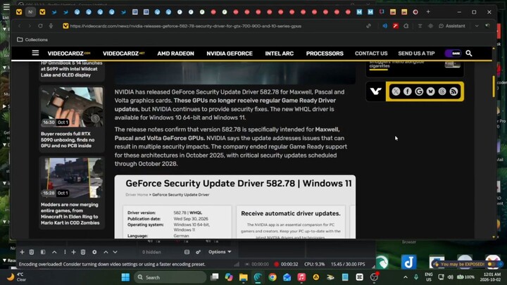 NVIDIA releases GeForce 582.78 security driver