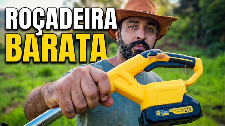 Roçadeira a Bateria Barata: Vale a pena? Testei no mato alto do sítio!