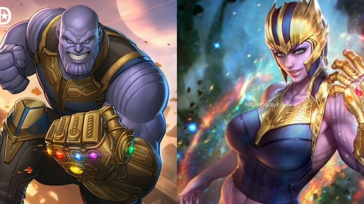 The superheroes collectively changed their genders. Thanos is so cute, can you bear to kill him?