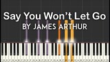 Say You Won't Let Go by James Arthur synthesia piano tutorial | with lyrics | free sheet music
