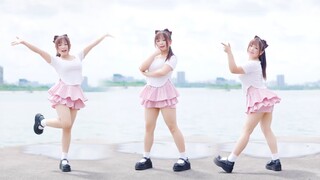 零拉腿的元气妹妹在江边跳舞！nonono【小龙女】