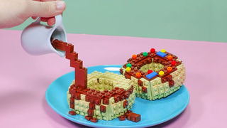 การแข่งขัน LEGO Donut ทำโดนัทกับเลโก้ในชีวิตจริง - Stop Motion Cooking & Lego ASMR