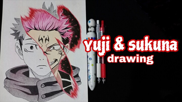 yuji and sukuna (drawing)🔥