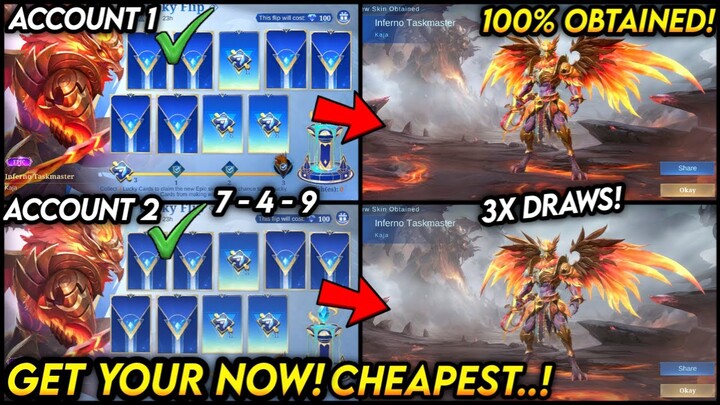 REAL! TRICK TO GET KAJA LIMITED EPIC SKIN CHEAPEST?! LUCKY FLIP DRAW 2024 - MLBB