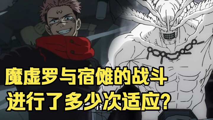 How many times did Muku and Sukuna adapt during their battle?