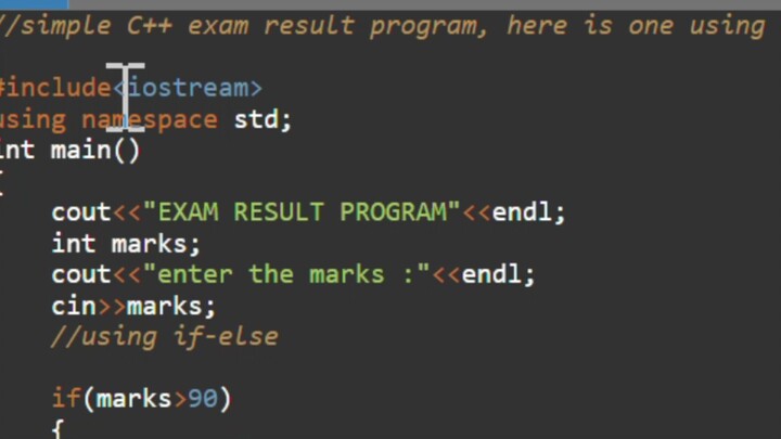 simple C++ exam result program | using if-else | C++
