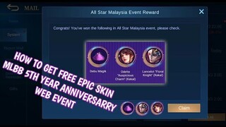 New event how to get free epic skin in mobile legends All Star 5th year Anniversary