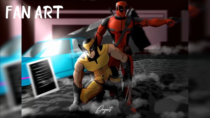 Menggambar Deadpool dan Wolverine, kalian udah nonton belum?