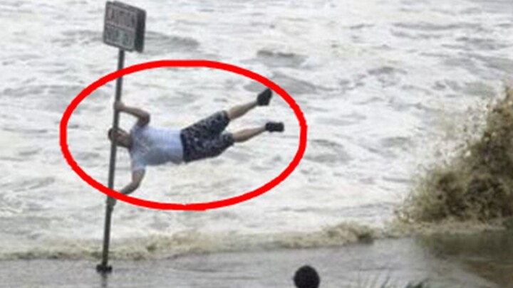 The silly netizen uses his life to tell you how to fight against typhoons