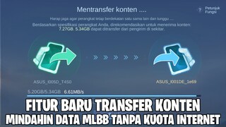 FITUR TRANSFER KONTEN - BISA MINDAHIN DATA MOBILE LEGEND TANPA PAKAI KUOTA INTERNET