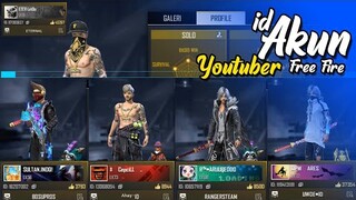 TOP ID AKUN FREE FIRE YOUTUBER INDONESIA ( LETDA HYPER - BUDI01 GAMING - CEPCILL - FDW DKK)